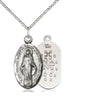 Sterling Silver Miraculous Medal Necklace 7/8 x 1/2 inches with 18 inch Chain by Bliss Manufacturing