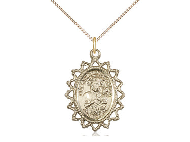 14kt gold filled Our Lady of Czestochowa necklace 1 x 3/4 with 18 inch chain by Bliss