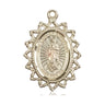 14kt Solid Gold Our Lady of Guadalupe Catholic Medal Pendant 1 inch x 3/4 inch by Bliss Manufacturing