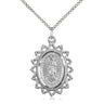 Sterling Silver Our Lady of Guadalupe Medal Necklace 1 inch by 3/4 inch on 18 inch Chain by Bliss