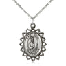 Sterling Silver St. Jude Medal Necklace 1 inch by 3/4 inch on 18 inch chain handcrafted by Bliss Manufacturing USA