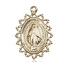 14kt Solid Gold Miraculous Medal Catholic Pendant 1 inch x 3/4 inch by Bliss Manufacturing