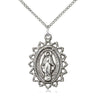 Sterling Silver Miraculous Medal Necklace 1x3/4 inch pendant on 18 inch curb chain handmade by Bliss