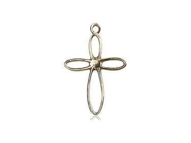 14kt Solid Gold Cross Pendant 7/8 inch by Bliss Manufacturing USA