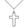 Sterling Silver Medium Cross Necklace 7/8 x 1/2 inches on 18 inch chain handcrafted by Bliss