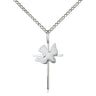 Sterling Silver Cross and Holy Spirit pendant necklace 3/4 inch by 3/8 inch on 18 inch chain handmade by Bliss USA
