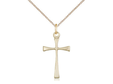 14kt Gold Filled Maltese Cross Necklace 7/8 inch Medium Pendant 18 inch Chain by Bliss Manufacturing