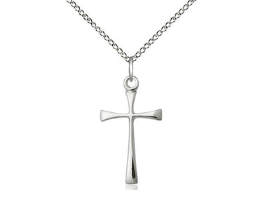 Sterling Silver Maltese Cross pendant necklace 7/8 inch by 1/2 inch on 18 inch chain handmade by Bliss USA