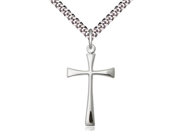 Sterling Silver Maltese Cross Necklace 1 1/8 x 5/8 inches with 24 inch chain by Bliss Manufacturing