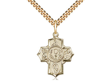 14kt gold filled Millennium crucifix necklace 7/8 x 3/4 pendant with 24 inch chain by Bliss Manufacturing