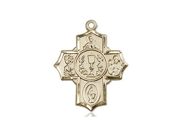 14kt Solid Gold Millennium Crucifix Pendant 7/8 x 3/4 inch handcrafted by Bliss Manufacturing USA