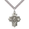 Sterling Silver Millennium Crucifix Necklace 7/8 x 3/4 with 24 inch chain by Bliss Manufacturing USA