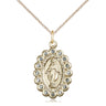 14kt Gold Filled Medium Miraculous Medal Necklace 7/8x1/2 inch pendant 18 inch chain Bliss USA