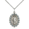 Sterling Silver Miraculous Medal Necklace 7/8 x 1/2 inches with 18 inch curb chain by Bliss Manufacturing