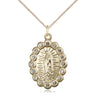 Gold Filled Our Lady of Guadalupe Medal Necklace 1 inch by 5/8 inch on 18 inch Chain by Bliss