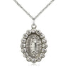 Sterling Silver Our Lady of Guadalupe Medal Necklace 1 inch x 5/8 inch with 18 inch Chain by Bliss
