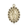 14kt Solid Gold Miraculous Medal Pendant 1 x 5/8 Handcrafted by Bliss Manufacturing USA