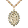 14kt Gold Filled Miraculous Medal Necklace 1-1/8 x 3/4 with 24 inch Curb Chain by Bliss USA