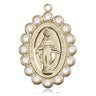 14kt Solid Gold Medium Miraculous Medal Pendant 1 1/8 x 3/4 inches handcrafted by Bliss Manufacturing