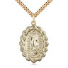 14kt Gold Filled Large Our Lady of Guadalupe Medal Necklace 1 1/4 x 7/8 with 24 inch Chain by Bliss