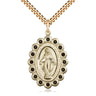 14kt gold filled Miraculous Medal necklace with 1⅛×¾ inch pendant on 24 inch curb chain handmade by Bliss