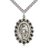 Sterling silver Miraculous Medal necklace 1 1/8 x 3/4 with 24 inch chain handcrafted by Bliss USA