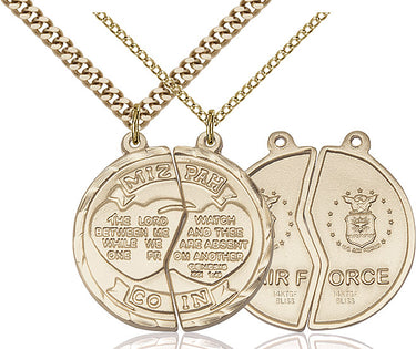14kt gold filled Mizpah coin set pendant necklace with 24 inch curb chain by Bliss Manufacturing