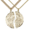 14kt Gold Filled Mizpah Pendant Necklace 1 inch by 1 inch with 18 inch and 24 inch chain options USA made by Bliss Manufacturing