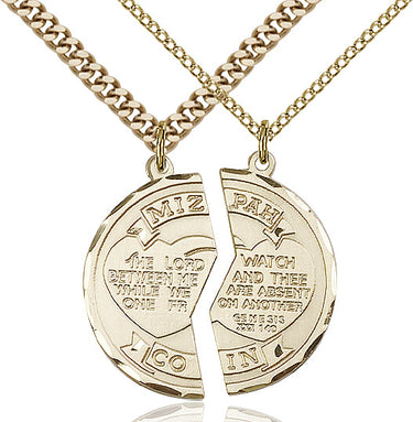 14kt Gold Filled Mizpah Coin Set Navy Medal Necklace 1 x 1 inch on 24 inch chain by Bliss