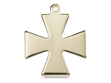 14kt Solid Gold Surfer Cross Pendant, 1 1/8 x 1 inch, handcrafted by Bliss Manufacturing