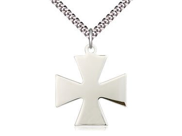 Sterling Silver Surfer Cross Necklace 1 1/8 x 1 inches with 24 inch chain handcrafted by Bliss Manufacturing USA