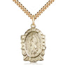 14kt Gold Filled Our Lady of Guadalupe Medal Necklace 1 x 5/8 with 24 inch Chain by Bliss Manufacturing