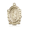 14kt solid gold Our Lady of Guadalupe medal pendant, 1 inch by 5/8 inch, handcrafted by Bliss