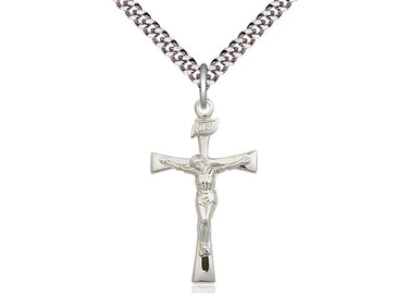 Sterling Silver Maltese Crucifix Necklace 1 1/8 inch by 5/8 inch with 24 inch chain handmade by Bliss Manufacturing