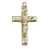 14kt Solid Gold Catholic Crucifix Pendant 1 1/8 x 5/8 inch handcrafted by Bliss Manufacturing