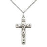 Sterling Silver Medium Catholic Crucifix Necklace 1 1/8 x 5/8 with 18 inch Chain by Bliss