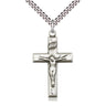 Sterling Silver Large Catholic Crucifix Necklace 1 3/8 inch pendant with 24 inch chain by Bliss Manufacturing