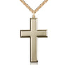 Extra Large 14kt Gold Filled Cross Necklace 1 7/8 x 1 inches with 24 inch chain handcrafted by Bliss Manufacturing USA