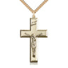 14kt Gold Filled Extra Large Catholic Crucifix Necklace 1 7/8 x 1 with 24 inch Chain by Bliss