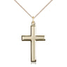 14kt gold filled medium Catholic cross necklace 1 1/8 x 5/8 inches with 18 inch chain by Bliss Manufacturing