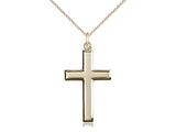 14kt gold filled medium Catholic cross necklace 1 1/8 x 5/8 inches with 18 inch chain by Bliss Manufacturing