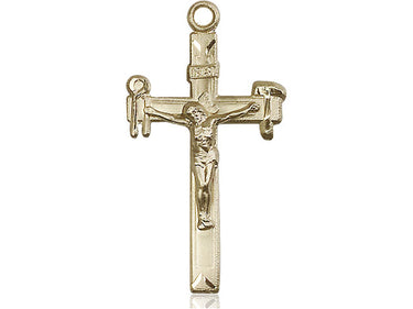 Large 14kt Solid Gold Catholic Crucifix Pendant 1 3/8 x 3/4 inches handcrafted by Bliss USA