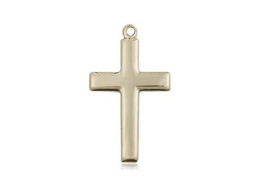 14kt Solid Gold Medium Catholic Cross Pendant 7/8 x 1/2 inches Handcrafted by Bliss Manufacturing USA