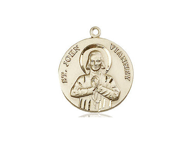 14kt Solid Gold St. John Vianney Patron Saint Medal Pendant 3/4 inch by 5/8 inch by Bliss Manufacturing