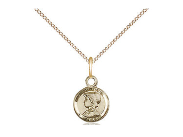 Small 14kt Gold Filled St. Elizabeth Ann Seton patron saint medal necklace with 18 inch chain by Bliss