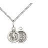 Small sterling silver St. Benedict patron saint medal necklace with 18 inch chain by Bliss Manufacturing