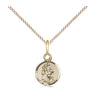 14kt gold filled small St. Christopher patron saint medal necklace 3/8x1/4 inches on 18 inch chain by Bliss