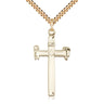 14kt gold filled large Carpenter Cross necklace pendant 1-3/8 x 3/4 inches on 24 inch chain by Bliss Manufacturing USA