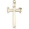 14kt Solid Gold Large Carpenter Cross Pendant 1-3/8 x 3/4 inch Handcrafted by Bliss Manufacturing USA