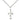 Small sterling silver Catholic cross necklace with 5/8 inch pendant on 18 inch chain by Bliss Manufacturing
